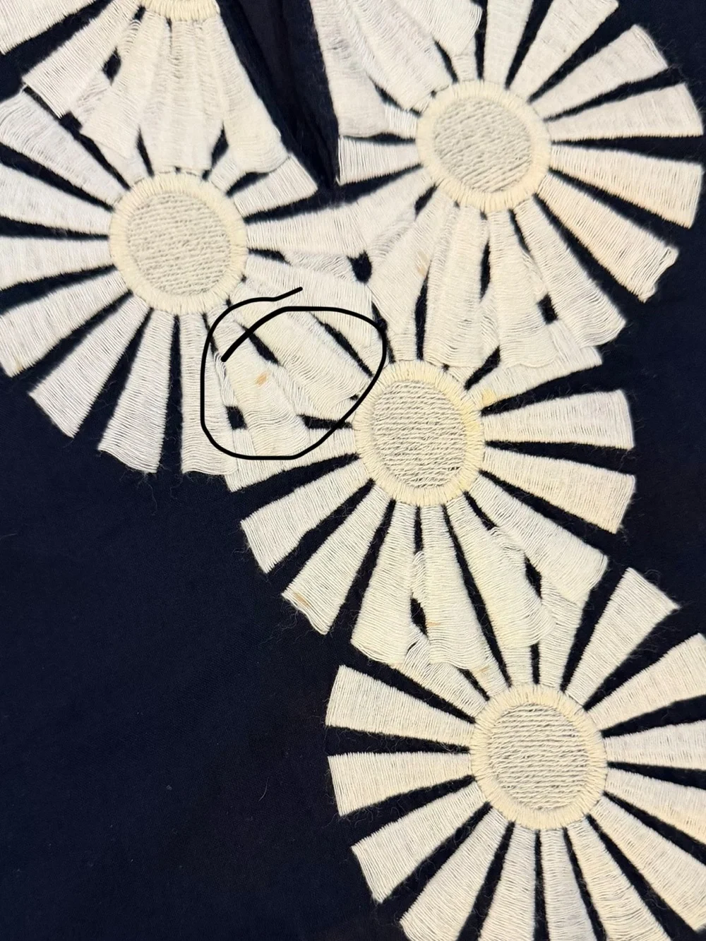 Tory Burch Navy Tunic Top Embroidered Trim Size 12
